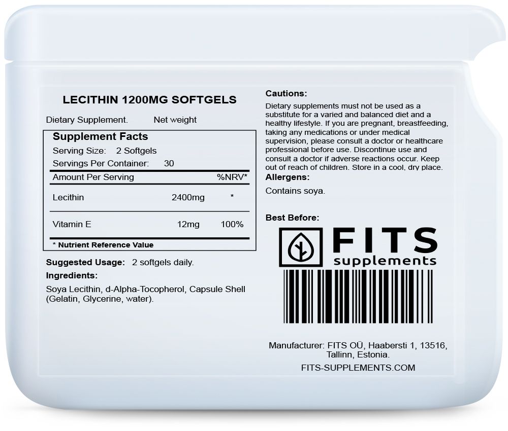 Lecithin 1200mg 60 bløde kapsler