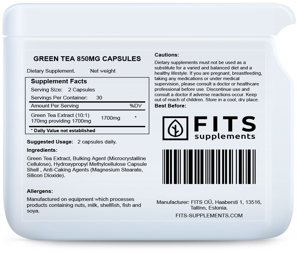 Grøn te 850mg 60 kapsler