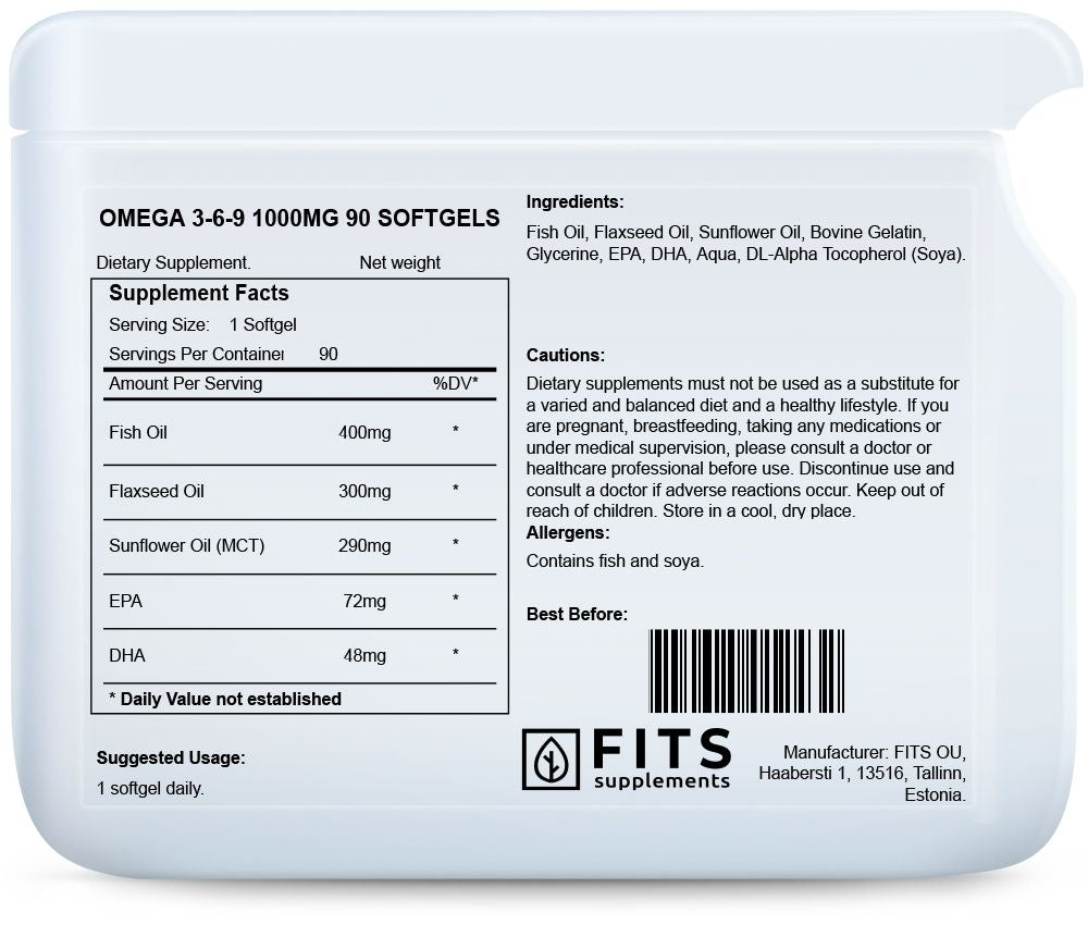Omega 3-6-9 1000mg 90 bløde kapsler