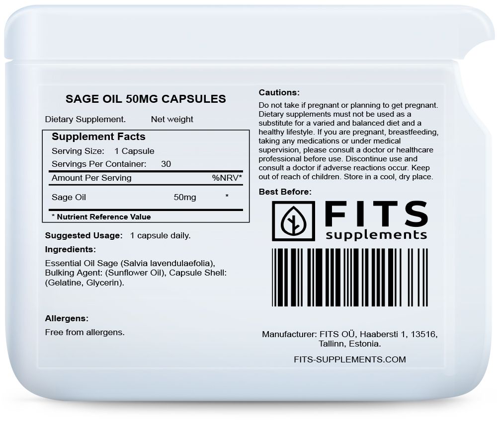 FITS Salvieolie 50mg 30 kapsler - 2
