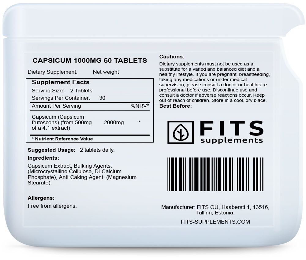 Capsicum 1000mg 60 tabletter