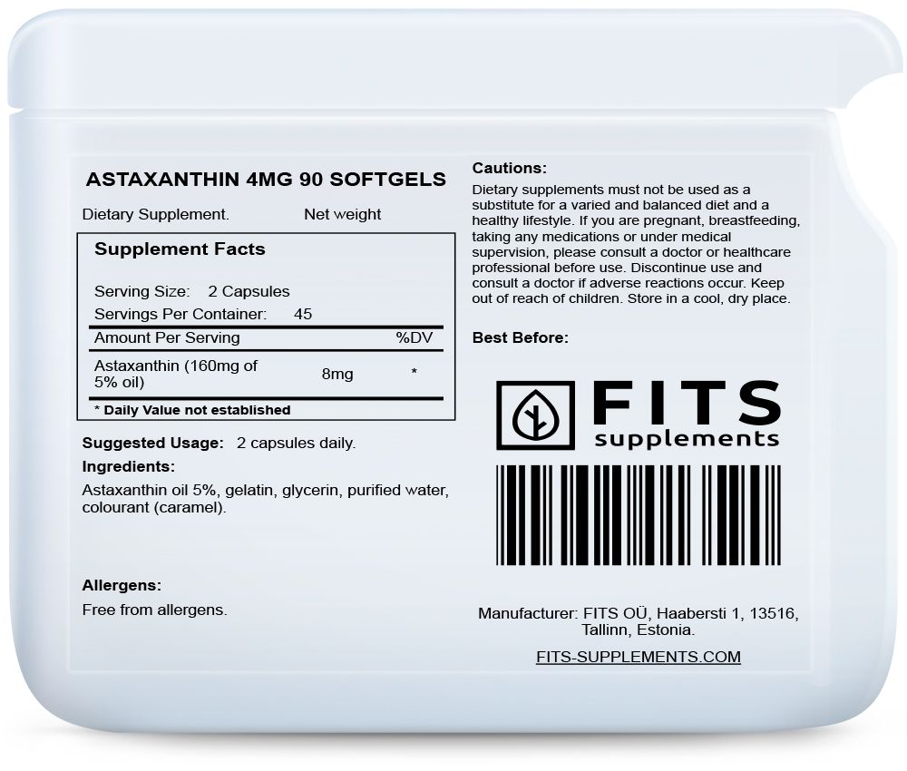 Astaxanthin 4mg 90 bløde kapsler