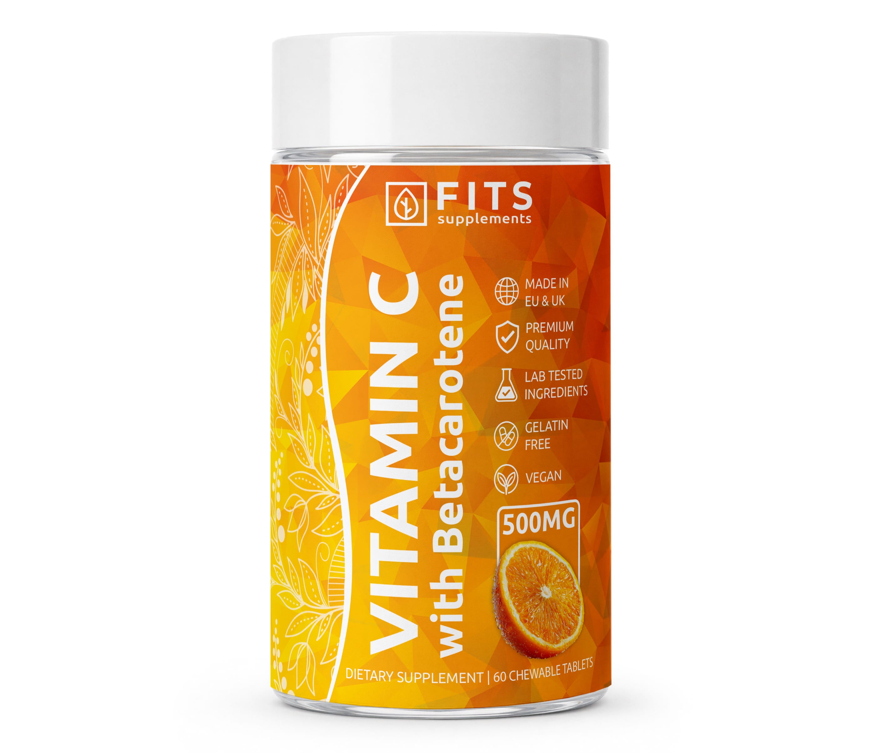 Vitamin C 500mg Appelsin med Betacaroten tyggetabletter 60 tabletter