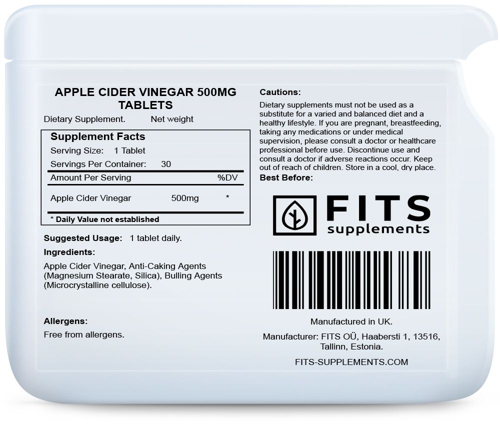 Æblecidereddike 500mg 30 tabletter