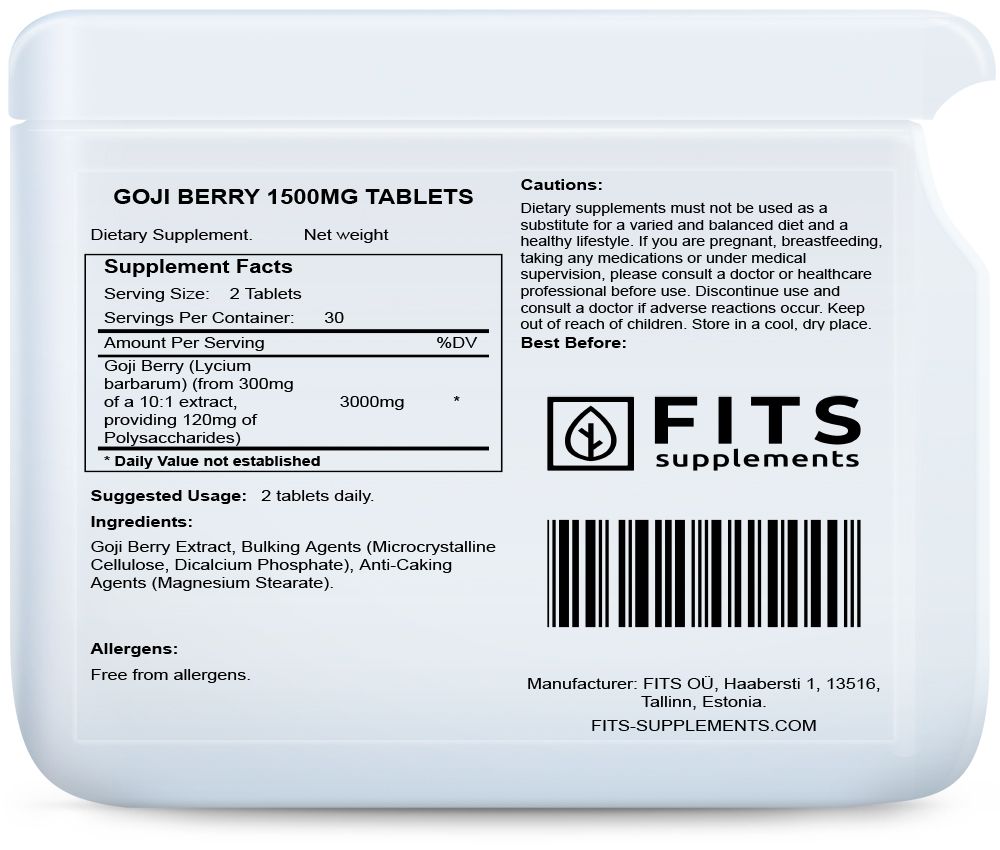 Goji Bær 1500mg 60 tabletter