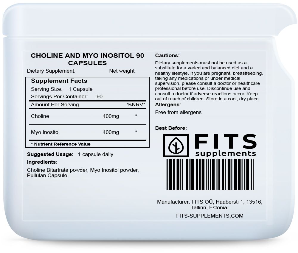 Cholin og Myo Inositol 90 kapsler