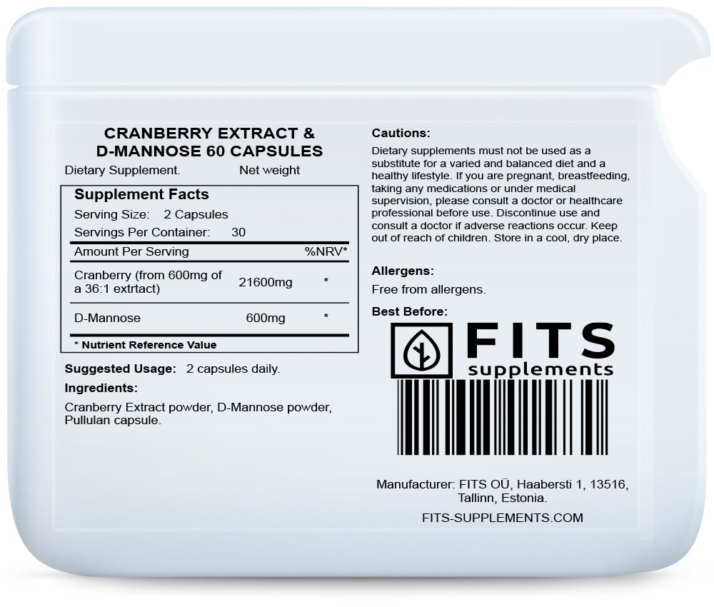 Tranebærekstrakt & D-mannose 60 kapsler