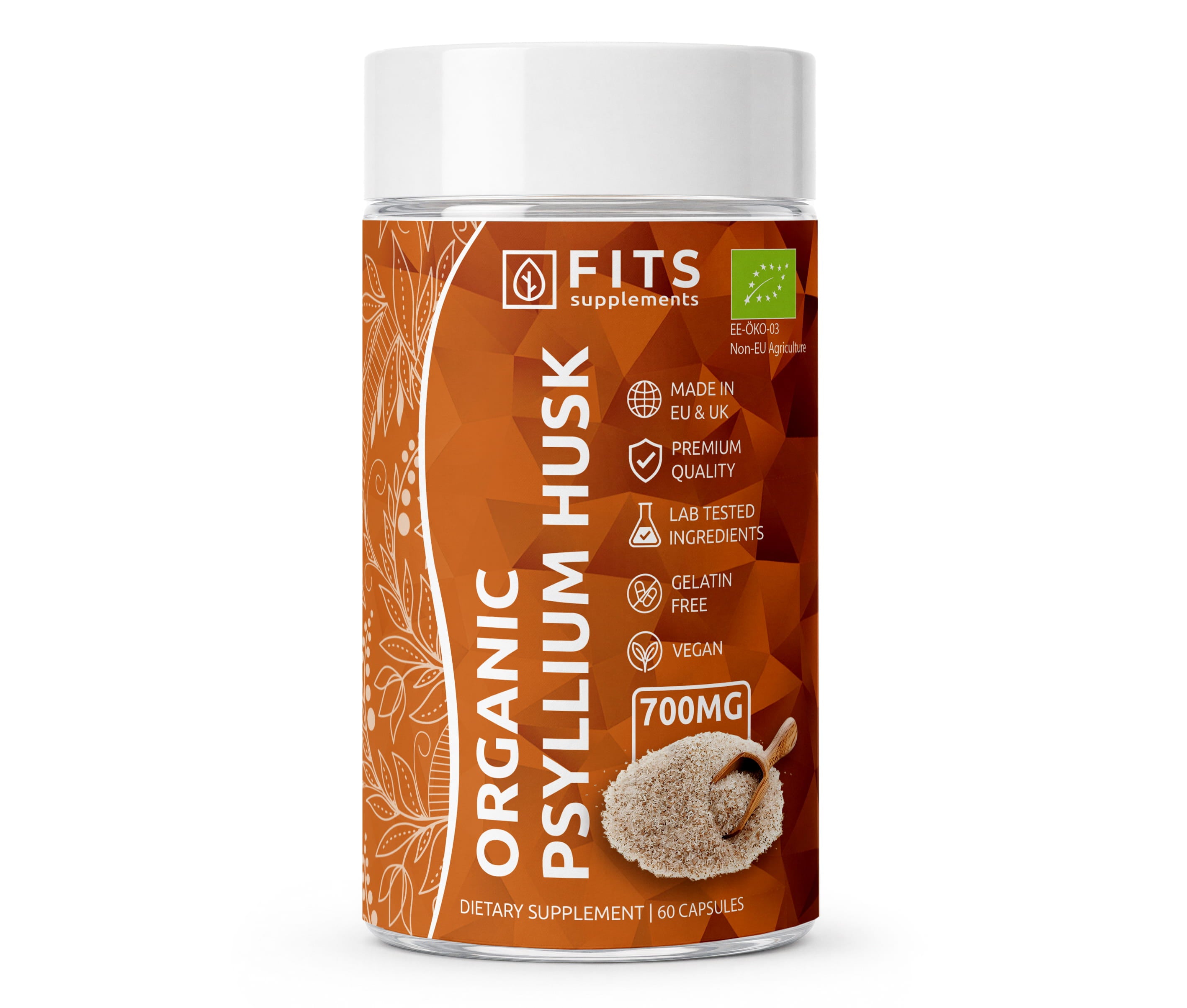 Psyllium Husk Økologiske 700mg kapsler