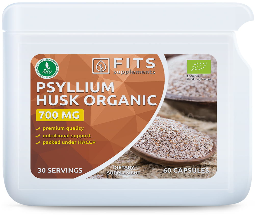 FITS Psyllium Husk Økologiske 700mg kapsler - 1