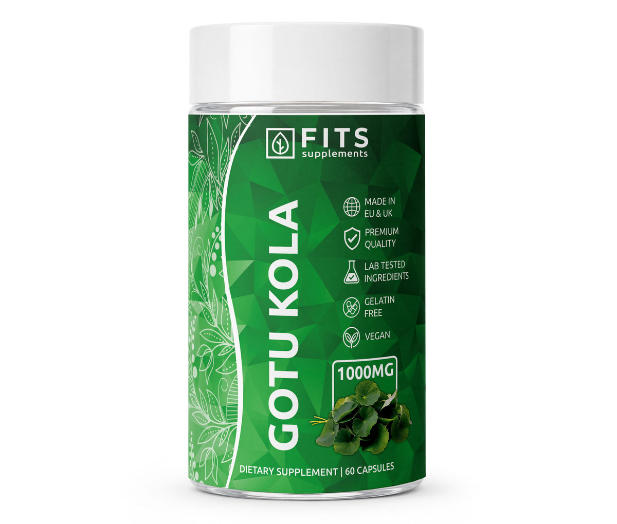 Gotu Kola Stærk 1000 mg 60 kapsler